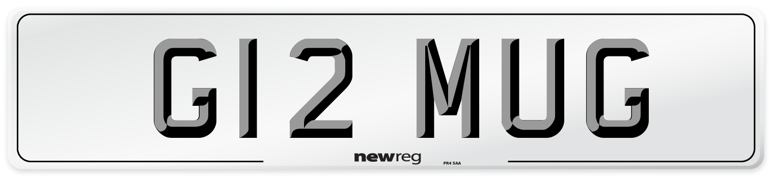 G12 MUG Number Plate from New Reg